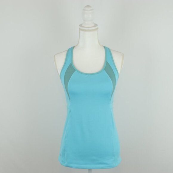 Athleta Stunner Women's Medium Blue T-Strap Activewear Support Tank Top - Picture 1 of 10